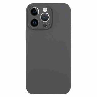 For iPhone 13 Pro Pure Color Liquid Silicone Fine Pore Phone Case(Charcoal Black)