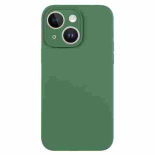 For iPhone 13 Pure Color Liquid Silicone Fine Pore Phone Case(Clover Green)
