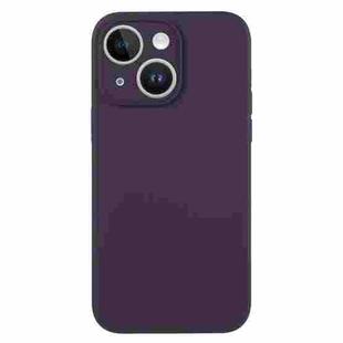 For iPhone 13 Pure Color Liquid Silicone Fine Pore Phone Case(Berry Purple)