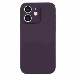 For iPhone 12 Pure Color Liquid Silicone Fine Pore Phone Case(Berry Purple)