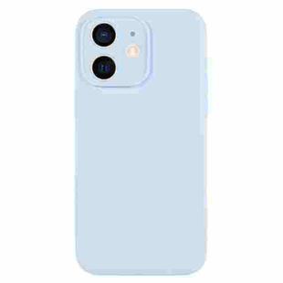 For iPhone 12 Pure Color Liquid Silicone Fine Pore Phone Case(Sky Blue)