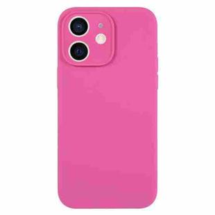 For iPhone 12 Pure Color Liquid Silicone Fine Pore Phone Case(Pitaya)