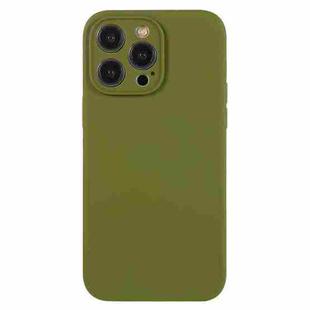 For iPhone 12 Pro Max Pure Color Liquid Silicone Fine Pore Phone Case(Pine Forest Green)