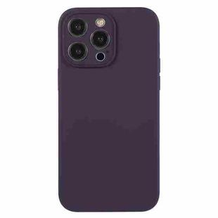 For iPhone 12 Pro Max Pure Color Liquid Silicone Fine Pore Phone Case(Berry Purple)