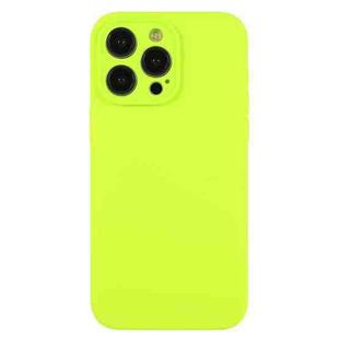 For iPhone 12 Pro Max Pure Color Liquid Silicone Fine Pore Phone Case(Bright Green)
