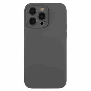 For iPhone 12 Pro Max Pure Color Liquid Silicone Fine Pore Phone Case(Charcoal Black)
