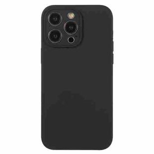 For iPhone 12 Pro Pure Color Liquid Silicone Fine Pore Phone Case(Black)