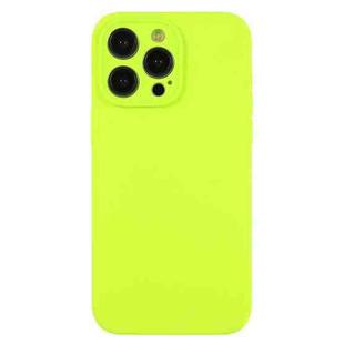 For iPhone 12 Pro Pure Color Liquid Silicone Fine Pore Phone Case(Bright Green)