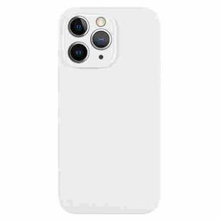 For iPhone 11 Pro Max Pure Color Liquid Silicone Fine Pore Phone Case(White)
