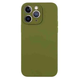 For iPhone 11 Pro Max Pure Color Liquid Silicone Fine Pore Phone Case(Pine Forest Green)