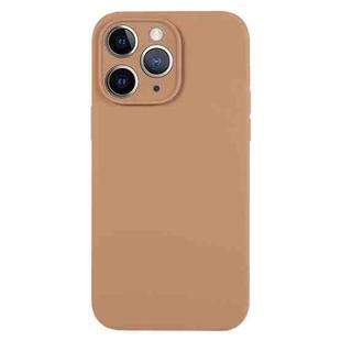 For iPhone 11 Pro Max Pure Color Liquid Silicone Fine Pore Phone Case(Light Brown)