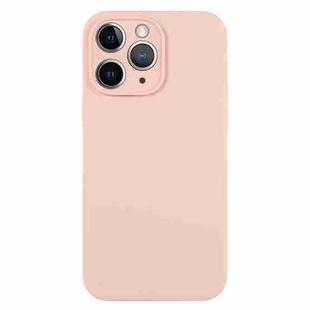 For iPhone 11 Pro Max Pure Color Liquid Silicone Fine Pore Phone Case(Sand Pink)