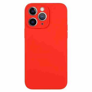 For iPhone 11 Pro Max Pure Color Liquid Silicone Fine Pore Phone Case(Red)