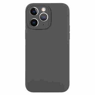 For iPhone 11 Pro Max Pure Color Liquid Silicone Fine Pore Phone Case(Charcoal Black)