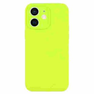 For iPhone 11 Pure Color Liquid Silicone Fine Pore Phone Case(Bright Green)