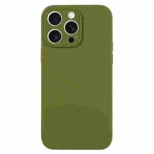 For iPhone 16 Pro Max Pure Color Liquid Silicone Fine Pore Phone Case(Pine Forest Green)