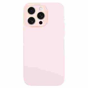 For iPhone 16 Pro Max Pure Color Liquid Silicone Fine Pore Phone Case(Grey Pink)