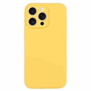 For iPhone 16 Pro Max Pure Color Liquid Silicone Fine Pore Phone Case(Yellow)