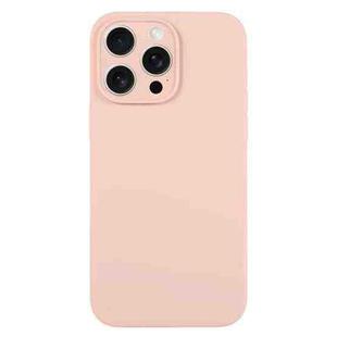 For iPhone 16 Pro Max Pure Color Liquid Silicone Fine Pore Phone Case(Sand Pink)