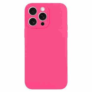 For iPhone 16 Pro Max Pure Color Liquid Silicone Fine Pore Phone Case(Fresh Pink)