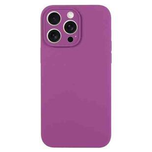 For iPhone 16 Pro Max Pure Color Liquid Silicone Fine Pore Phone Case(Grape Purple)