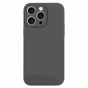 For iPhone 16 Pro Max Pure Color Liquid Silicone Fine Pore Phone Case(Charcoal Black)