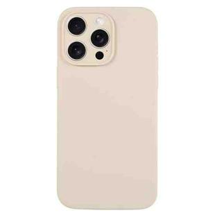 For iPhone 16 Pro Pure Color Liquid Silicone Fine Pore Phone Case(Antique White)