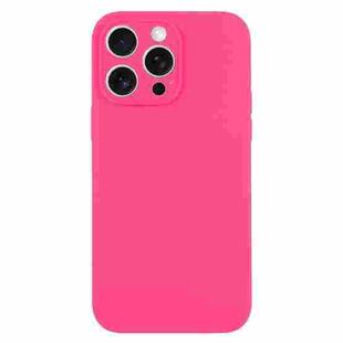 For iPhone 16 Pro Pure Color Liquid Silicone Fine Pore Phone Case(Fresh Pink)