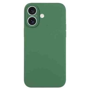 For iPhone 16 Plus Pure Color Liquid Silicone Fine Pore Phone Case(Clover Green)