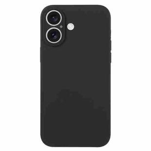 For iPhone 16 Plus Pure Color Liquid Silicone Fine Pore Phone Case(Black)