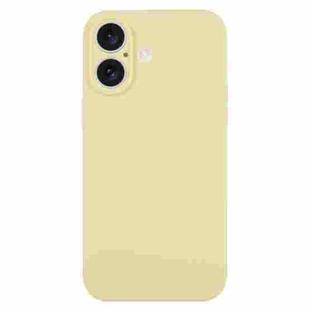 For iPhone 16 Plus Pure Color Liquid Silicone Fine Pore Phone Case(Creamy Yellow)