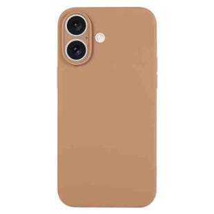 For iPhone 16 Plus Pure Color Liquid Silicone Fine Pore Phone Case(Light Brown)