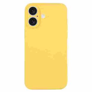 For iPhone 16 Plus Pure Color Liquid Silicone Fine Pore Phone Case(Yellow)