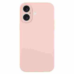 For iPhone 16 Plus Pure Color Liquid Silicone Fine Pore Phone Case(Sand Pink)