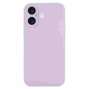 For iPhone 16 Plus Pure Color Liquid Silicone Fine Pore Phone Case(Lilac Purple)