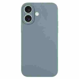 For iPhone 16 Plus Pure Color Liquid Silicone Fine Pore Phone Case(Pine Needle Green)