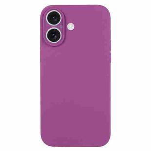 For iPhone 16 Plus Pure Color Liquid Silicone Fine Pore Phone Case(Grape Purple)