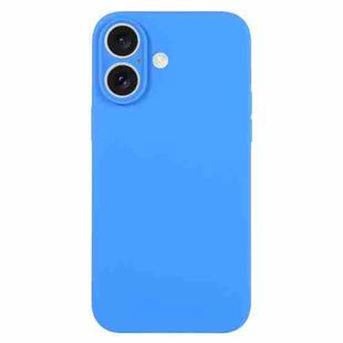 For iPhone 16 Plus Pure Color Liquid Silicone Fine Pore Phone Case(Lake Blue)