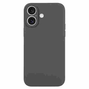 For iPhone 16 Plus Pure Color Liquid Silicone Fine Pore Phone Case(Charcoal Black)