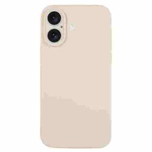 For iPhone 16 Pure Color Liquid Silicone Fine Pore Phone Case(Antique White)