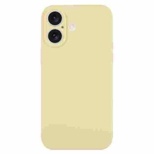 For iPhone 16 Pure Color Liquid Silicone Fine Pore Phone Case(Creamy Yellow)