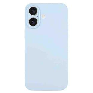 For iPhone 16 Pure Color Liquid Silicone Fine Pore Phone Case(Sky Blue)