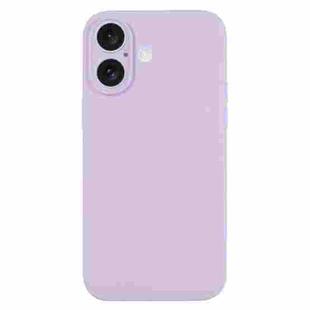 For iPhone 16 Pure Color Liquid Silicone Fine Pore Phone Case(Lilac Purple)