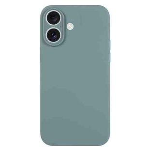 For iPhone 16 Pure Color Liquid Silicone Fine Pore Phone Case(Pine Needle Green)