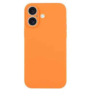 For iPhone 16 Pure Color Liquid Silicone Fine Pore Phone Case(Orange)