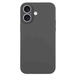 For iPhone 16 Pure Color Liquid Silicone Fine Pore Phone Case(Charcoal Black)