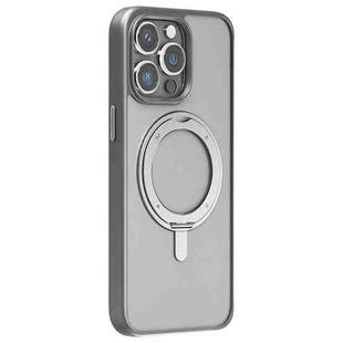 For iPhone 15 Pro MOMAX Magsafe Magnetic Metal Rotating Holder Phone Case(Grey)