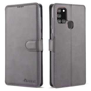 For Samsung Galaxy A21s AZNS Calf Texture Horizontal Flip Leather Case with Holder & Card Slots & Wallet & Photo Frame(Grey)