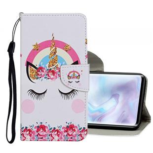 For Xiaomi Mi Note 10 Pro Colored Drawing Pattern Horizontal Flip Leather Case with Holder & Card Slots & Wallet(Crown Unicorn)