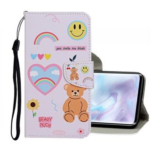 For Xiaomi Mi Note 10 Pro Colored Drawing Pattern Horizontal Flip Leather Case with Holder & Card Slots & Wallet(Smiling Face Bear)